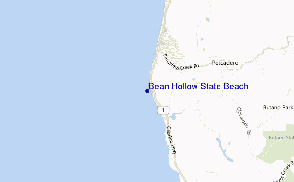 carte de localisation de Bean Hollow State Beach