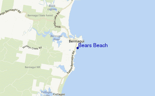 carte de localisation de Bears Beach