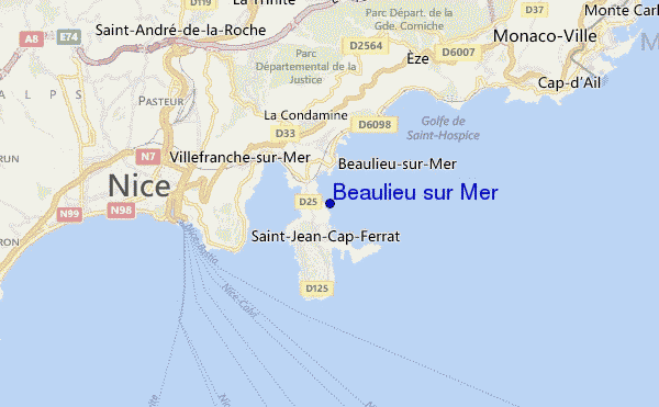 carte de localisation de Beaulieu sur Mer