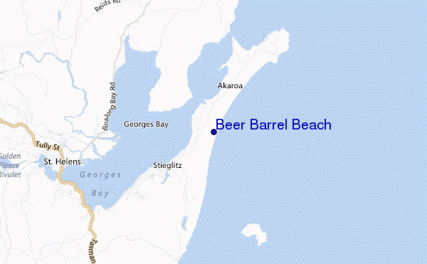 carte de localisation de Beer Barrel Beach
