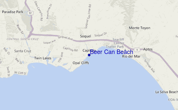 carte de localisation de Beer Can Beach