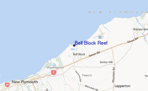 carte de localisation de Bell Block Reef