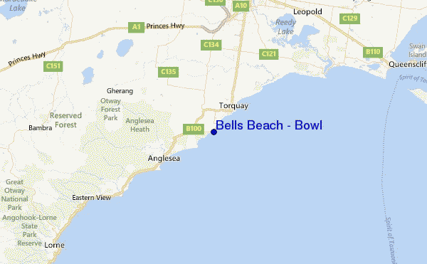 Bells Beach - Bowl Location Map