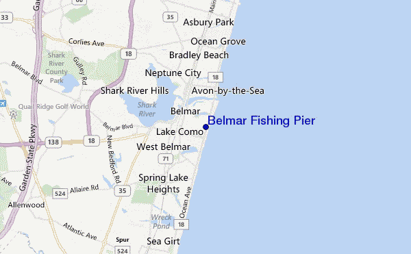 carte de localisation de Belmar Fishing Pier