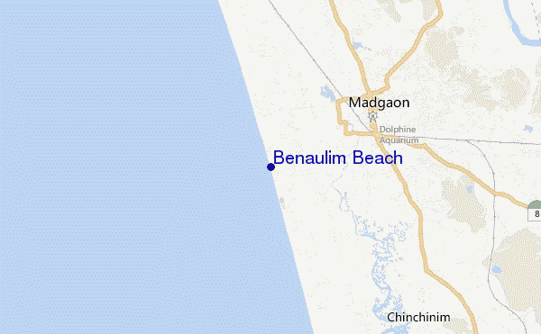 carte de localisation de Benaulim Beach