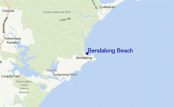 carte de localisation de Bendalong Beach