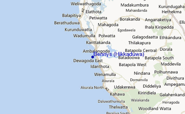 carte de localisation de Bennys (Hikkaduwa)