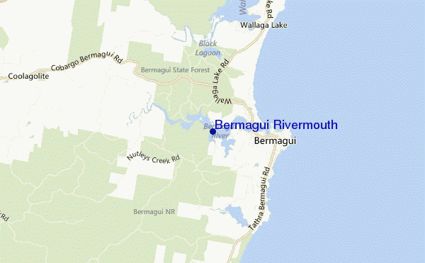 carte de localisation de Bermagui Rivermouth