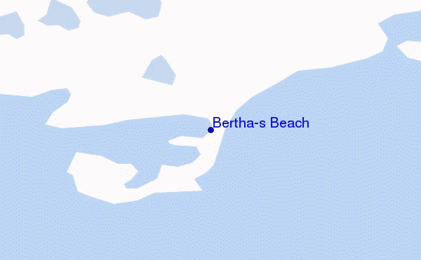 carte de localisation de Bertha's Beach