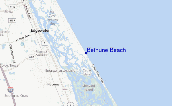 carte de localisation de Bethune Beach