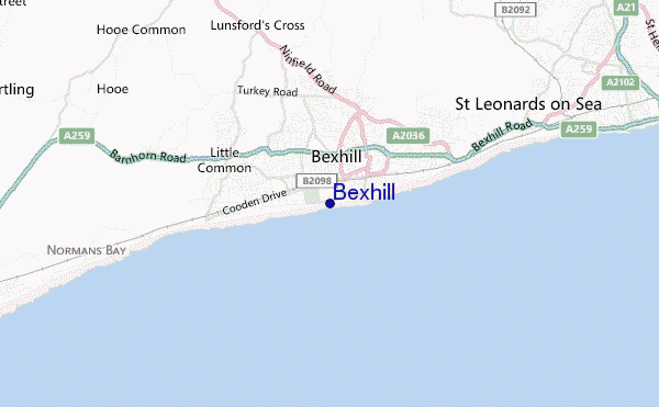 carte de localisation de Bexhill