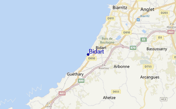 carte de localisation de Bidart
