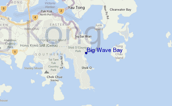 carte de localisation de Big Wave Bay