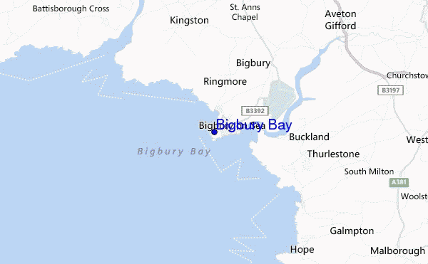 carte de localisation de Bigbury Bay
