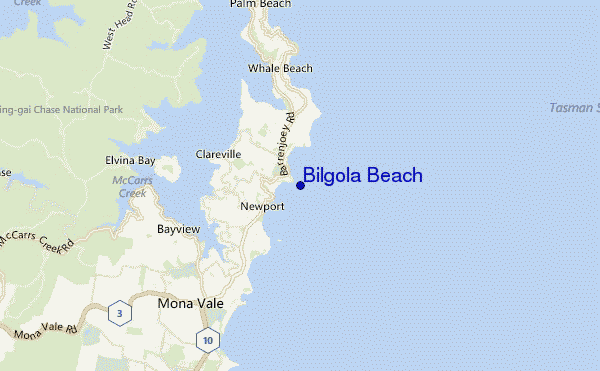 carte de localisation de Bilgola Beach