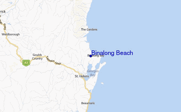 Binalong Beach Location Map