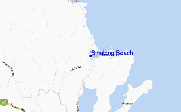 carte de localisation de Binalong Beach