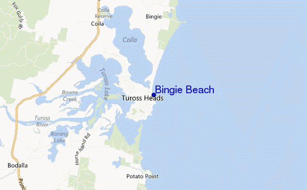 carte de localisation de Bingie Beach