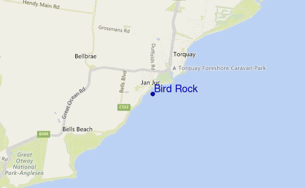 carte de localisation de Bird Rock