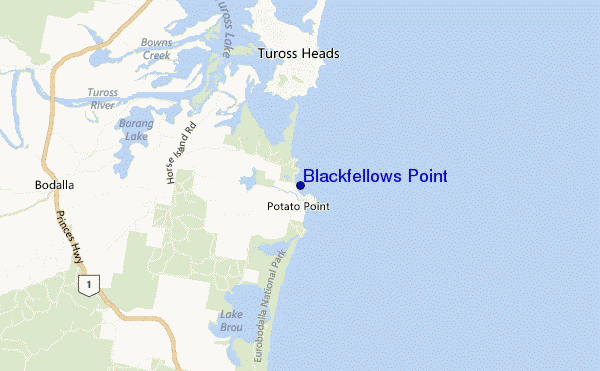 carte de localisation de Blackfellows Point