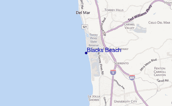carte de localisation de Blacks Beach