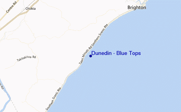 carte de localisation de Dunedin - Blue Tops