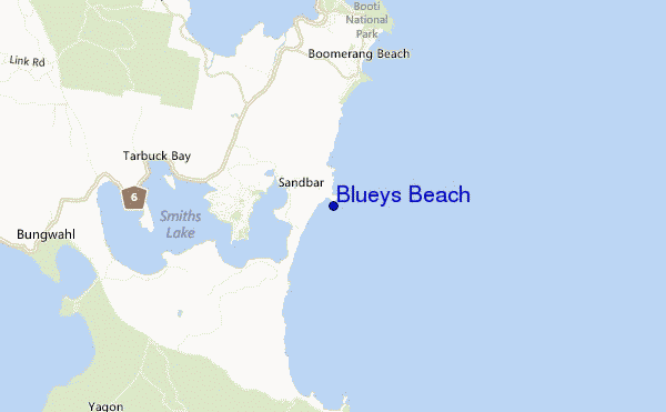 carte de localisation de Blueys Beach