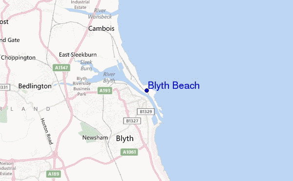 carte de localisation de Blyth Beach