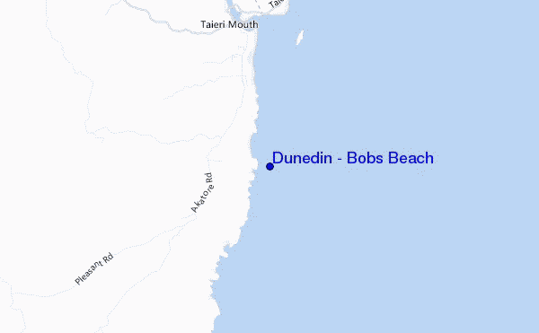 carte de localisation de Dunedin - Bobs Beach