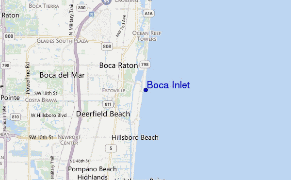 carte de localisation de Boca Inlet