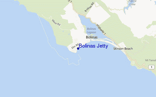 carte de localisation de Bolinas Jetty