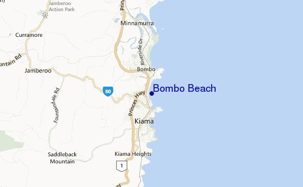 carte de localisation de Bombo Beach