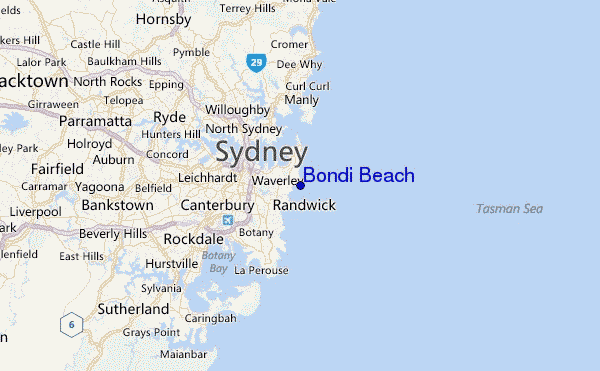 Bondi Beach Location Map