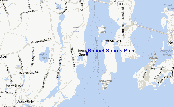 carte de localisation de Bonnet Shores Point