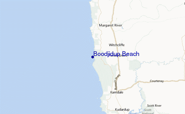 Boodjidup Beach Location Map