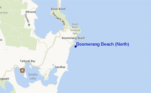 carte de localisation de Boomerang Beach (North)