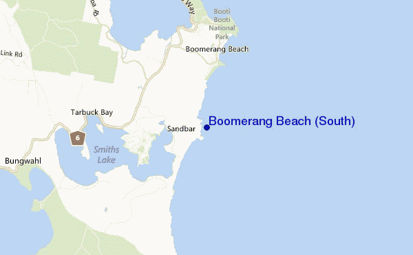 carte de localisation de Boomerang Beach (South)