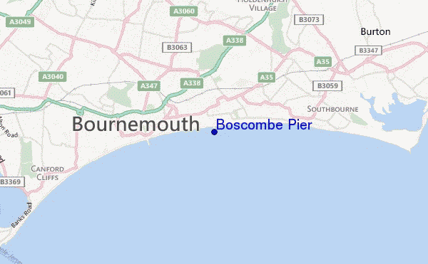 carte de localisation de Boscombe Pier