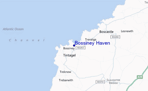 carte de localisation de Bossiney Haven