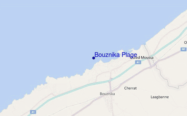 carte de localisation de Bouznika Plage