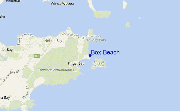 carte de localisation de Box Beach