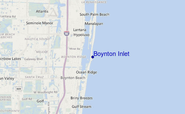 carte de localisation de Boynton Inlet