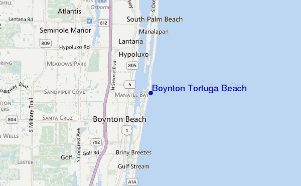 carte de localisation de Boynton Tortuga Beach