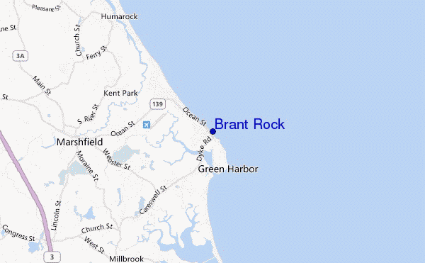 carte de localisation de Brant Rock