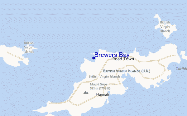 carte de localisation de Brewers Bay