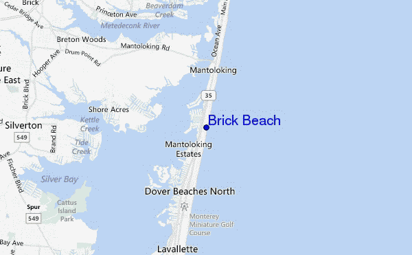 carte de localisation de Brick Beach