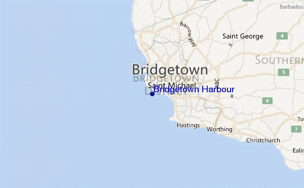 carte de localisation de Bridgetown Harbour