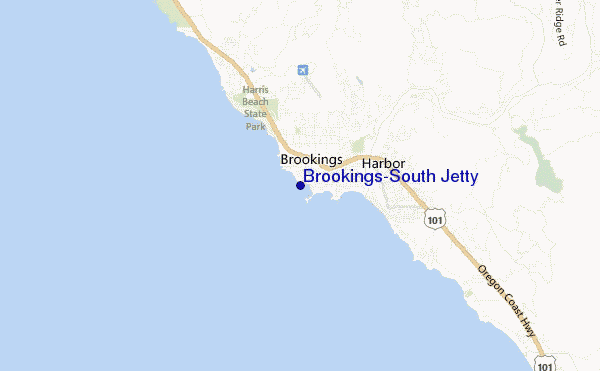 carte de localisation de Brookings/South Jetty