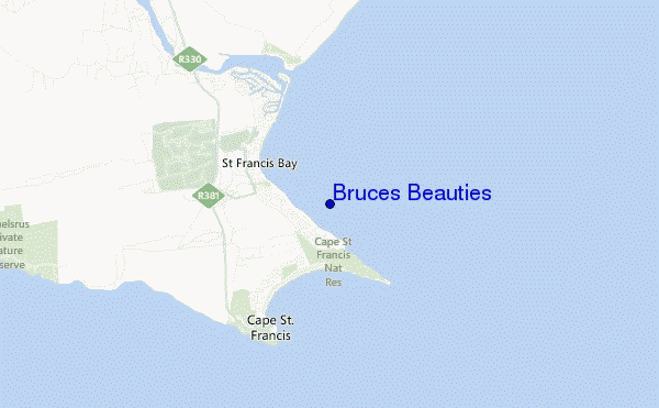 carte de localisation de Bruces Beauties