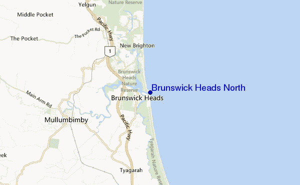 carte de localisation de Brunswick Heads North